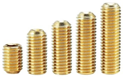 Tornillos prisioneros de cabeza hexagonal, 50 piezas DIN916 M2.5 de latón con cabeza hexagonal y pernos prisioneros de punta ahuecada.(M2.5 * 6)