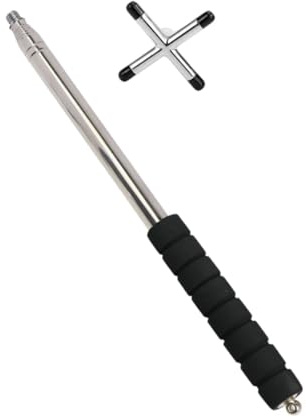 wisoolkic Pont de Queue de Billard télescopique, tête Pont Queue Billard Portable pour Jeu fête avec tête Haute, Argent et Noir, avec en Croix