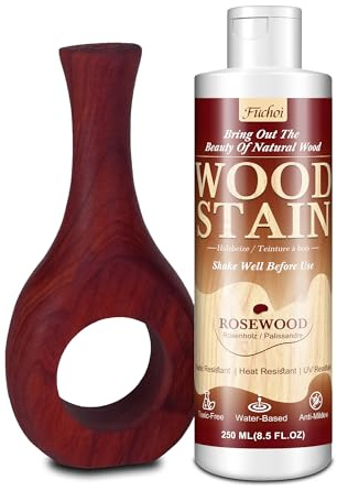 Wood Stain 8.5oz - Rosewood | Water Based Furniture Stain & Wood Varnish for Indoor & Outdoor Wooden Furniture, Doors, Windows, Paneling, Cabinets | Low Odor Non-Toxic, Dye Fast, Multiple Finishes