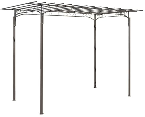 Arco da giardino per rose, struttura in acciaio antracite resistente, gazebo decorativo con design a padiglione, 190x320 cm, altezza 215 cm, per rose, piante rampicanti, ideale per decorazione di giar