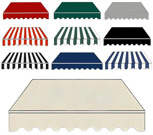 Ricambio Telo Tenda Da Sole a Bracci Estensibili per Esterno, Tenda Da Sole Cappottina per Esterno Telo Di Ricambio Impermeabile per Patio, Terrazzo, Esterno, Giardino