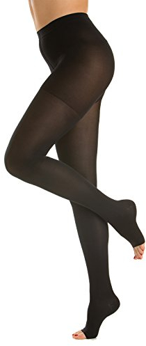 Relaxsan M2080A (Black 4-XL) Cotton open-toe medical compression tights - Class 2 (23-32 mmHg)