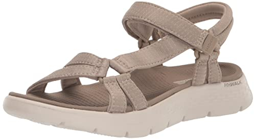 Skechers Dam GO Walk Flex Sandal Sublim, brungrå textil, 39 EU