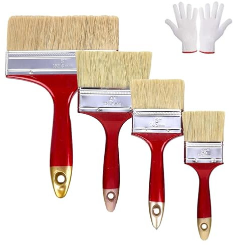 BNFGD 5Pcs paint & brush Set for Fence, Shed & Decking Tools, Wall & Outdoor Painting with Gloves