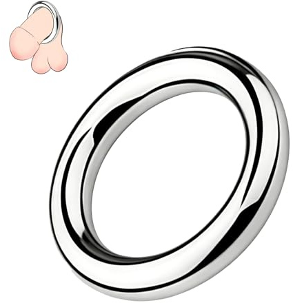 JOEYSUT Metal Cock Ring for Men, Polished Penis Ring 35mm | Smooth Polished Metal Profile For Adults, Compact Intimate Accessory For Private Use