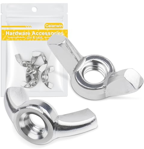M8 Flügelmuttern 5 Stück, Caianwin DIN 315 Flügelmutter A2 V2A Edelstahl Schmetterlingsmutter, Metrische Rostfreie Wing Nut für Möbel Ausstattung DIY
