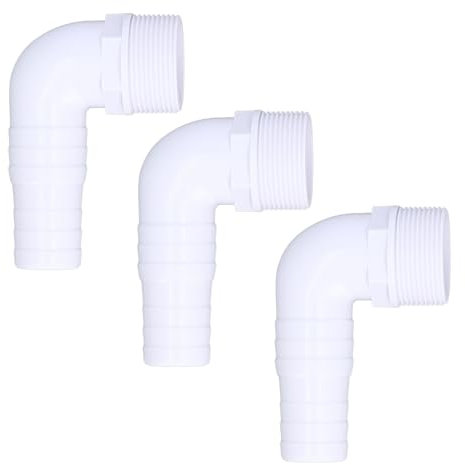 3Pcs Coude Raccords de Connecteur de Piscine, Raccord de Tuyau Blanc de Piscine, Adaptateur de Tuyau de Piscine Coudé à 90 Degrés, Raccord de Remplacement écumeur pour SPX1105Z3 SPX1105Z4 SPX1091Z7