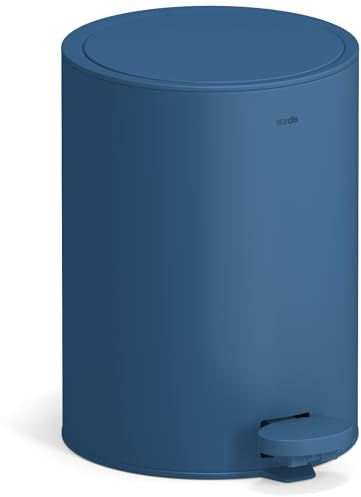 stardis - Pattumiera a pedale da 3 litri, in acciaio inox opaco, con chiusura silenziosa e secchio interno, pattumiera da bagno, adatta per cosmetici, colore: blu