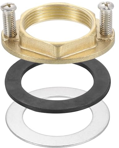 QUARKZMAN Tuerca hexagonal de bloqueo con rosca hembra de 1-1/4 (31 mm) de latón con junta juego de herramientas de fijación de grifo para cocina baño lavabo (ovalado)