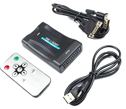 BELLIFFY Convertisseur vers Scart Adaptateur Compatible pour Jeux Et Films Installation Compact Et Pratique à Transporter