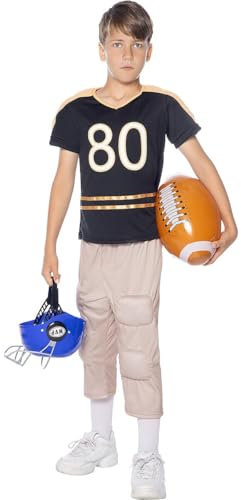 Funidelia | Muskel American Football Kostüm mit Zubehör für Jungen Rugby & Quarterback - Kostüm für Kinder & Verkleidung für Partys, Karneval & Halloween - Größe 7-9 Jahre