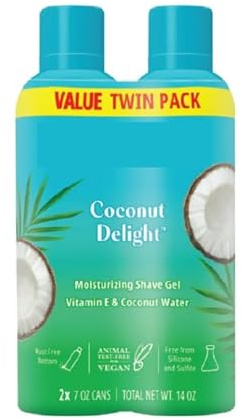 Skin Coconut Delight Shave Gel for Women | Skin Shaving Cream for Women, Womens Shaving Cream, Shave Cream, Shaving Foam, Womens Shave Gel, Pack of 2, 7oz each