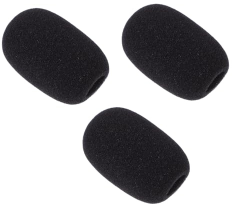 NOLITOY 5 pièces Bonnets Microphone Mousse Noire pour Micro Flexible Protection Anti-vent et Antibruit Housses Isolantes pour Conférences Interviews et Scènes