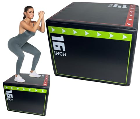Generisch Soft 3 in 1 fitness box – 40 x 30 x 35 cm grande trampolino di salto, cavallo e panca di salto, attrezzo multifunzione per il fitness di adulti e bambini
