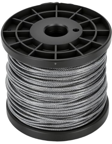 Zhjvihx Krympverktygssats för Stålrep, 60 M 2 Mm Kabel i Rostfritt Stål med 30 Krymphylsor 20 Fingerborgsringar 12 Repklämmor för Trädgårdsstaketsstängselljus
