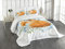 ABAKUHAUS Fuchs Tagesdecke Set, Sleeping Fox Aquarellen, Set mit Kissenbezügen Feste Farben, für Doppelbetten 264 x 220 cm, Orange Blue Olivgrün