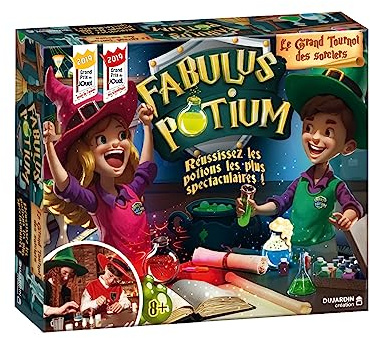 Dujardin - Fabulus Potium - Jeu de société enfant - kit scientifique - Entre à l'école de magie et crée tes potions - Deviens un sorcier - En famille et entre amis - a partir de 1 joueur - Dès 8 ans
