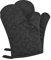 Premium Anti-Rutsch Ofenhandschuhe (1 Paar) bis zu 240 °C - Silikon Extrem Hitzebeständige Grillhandschuhe BBQ Handschuhe - Backofen Handschuhe, zum Kochen, Backen, Barbecue Isolation Pads (schwarz)