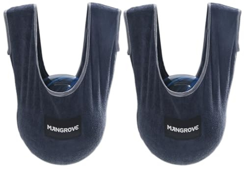 Mangrove Bowling Ball Polisher, Microfiber Bowling Towel See-Saw for Bowlers, Large Washable Bowling Shammy Seesaw, Ball Cleaner Holder Bag (Gray 2-Pack)