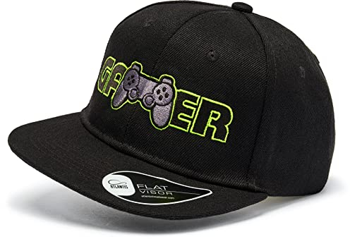 Kinder Gamer Cap : Gamer - Basecap Kappe für Zocker Jungs Kappe Cappy Jungen Mütze Kind Kappi (Black)