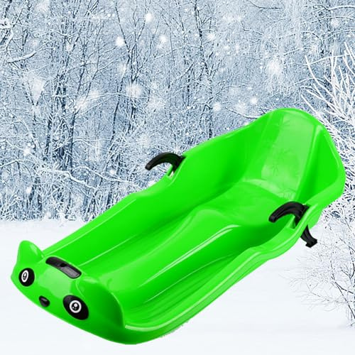 Children's Double Sled, Sled with Backrest, Plastic Sled, Double Armrest Brake Sled