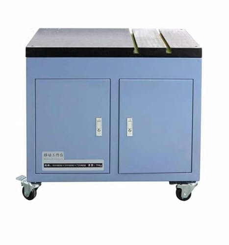 LYXCTECH Banco de trabajo móvil de 800 x 500 mm sin cajón para máquina de roscar eléctrica, banco de trabajo con ruedas universales
