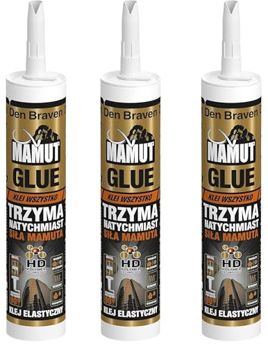 Mamut Glue Montagekleber, Kartusche 290ml, Universal-Montagekleber schnell bindend, hohe Haftkraft, wasserdicht, 40°C bis + 90°C, Weiß (3)