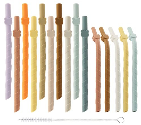 10 Cannucce Dritte E 5 Cannucce A Gomito Con 1 Spazzola Per Cannucce, Cannucce Riutilizzabili, Cannucce Morbide E Resistenti, Cannucce Per Bevande