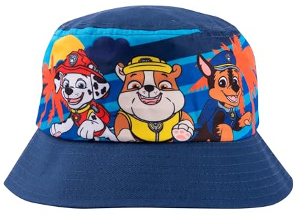Gorro de Pesca de la Patrulla Canina para niño - Marshall, Rubble y Chase Gorro de Pesca para niño Gorro de protección Solar Gorro de Pesca Azul