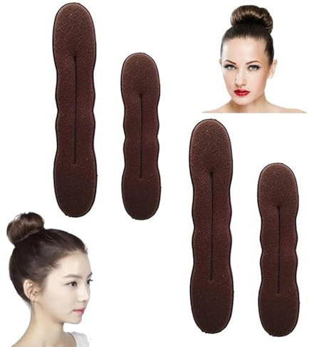 4 piezas Marrón para hacer moños para el cabello, Bonut para el cabello, esponja para torcer el cabello, accesorios peinar el cabello, accesorios para el cabello, herramientas el cabello