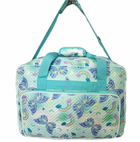 Mirweon Sac de transport pour machine à coudre - Anti-poussière - Avec poignées - Grande capacité de rangement, Fleur/papillon, Taille unique