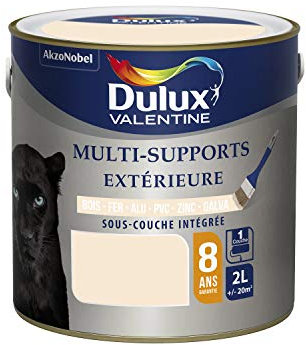 DULUX VALENTINE Peinture Multi-Supports Extérieure - Satin Blanc Cassé 2 L 5248998
