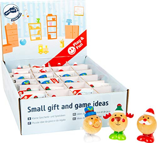 small foot 11468 Display Weihnachtsfiguren zum Aufziehen aus Holz, Set aus 24 Figuren, Jede ca. 4x4x6cm