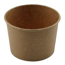 Enpack 100 Stück Einweg Suppenschalen mit Deckel aus Kraftpapier 16oz / 500ml - Kompostierbare Suppenbecher to go aus Pappe mit PLA Innenbeschichtung - Pappbecher mit Deckel