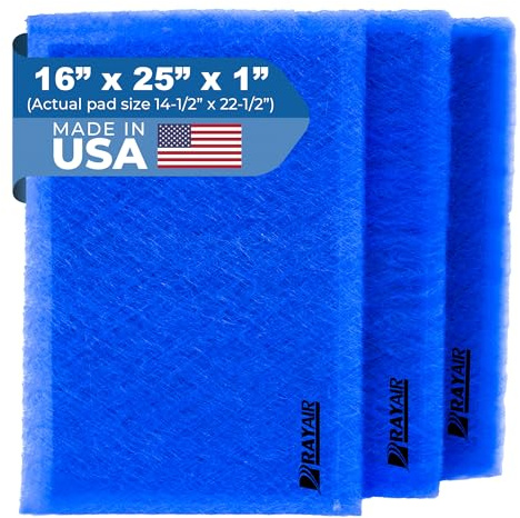 RAYAIR SUPPLY 16x25 Replacement Filter Pads Compatible with PremierOne PureFlo P6100 MS-1625 Refills (3 Pack)