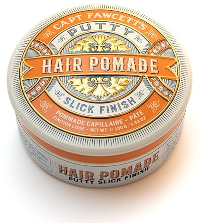Captain Fawcett Putty Pomade - Pomata per capelli da uomo con finitura opaca, a tenuta forte, formula testurizzante, solubile in acqua, prodotta nel Regno Unito