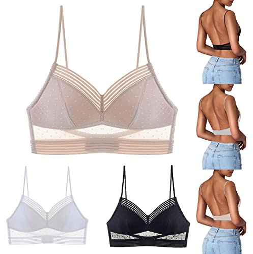 Sonnena Soutien-gorge pour femmes - sans coutures, Soutien-gorge invisible sans armature, dos nu, convertible en soutien-gorge taille basse pour femmes