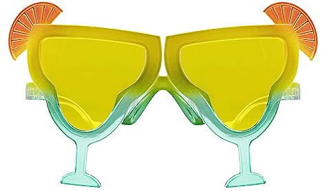 Oblique Unique® Brille Partybrille Spaßbrille Sonnenbrille für Geburtstag Jubiläum Party Fasching Karneval Accessoire (Brille Cocktail - Gelb)