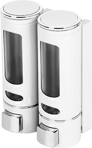 Supernic Wall-Mounted Soap Dispenser 800ML Hand Soap Dispenser Wall Mounted Double Liquid Shampoo Shower Gel Dispenser Washroom Lotion Dispenser for Bathroom Restroom Hotel