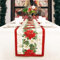 BHGT 33x183cm Tischläufer Weihnachten Jute Weihnachtsstern Blumen Rot Weihnachtstischläufer Tischdeko Weihnachtsdeko Tisch Tischband