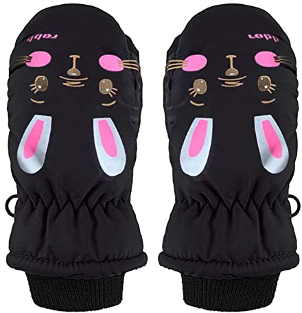 DUHGBNE Gants d'hiver pour bébé garçon pour tout-petit Gants de ski imperméables pour tout-petit Moufles Moufles pour enfants Gants et moufles Gants enfants 18 mois (noir, XS)