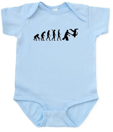 CafePress Evolution Aikido Infant Bodysuit Cute Infant Bodysuit Baby Romper Sky Blue