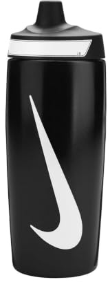 Nike Refuel Bottle Grip 18oz 532ml Water Bottle Sports Bottle Training Fitness Non-Slip Grip, Black/Black/White
