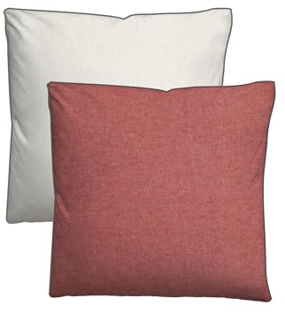 biberna Melange-Flanell Kissenbezug 80x80 cm, 100% Baumwolle, Biber, Flanell wärmend, weich & kuschelig, Reißverschluss, mit Paspel, Winter & Herbst, Uni, rot, Modell 0840500