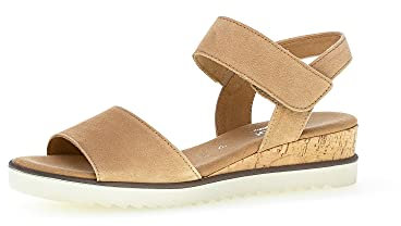 Gabor Damen Keilsandalen, Frauen Sandalen,Keilsandaletten,Keilabsatz,Wedge-Heel,hoch,Sommerschuhe,Freizeitschuhe,Oak (Kork/Creme),42 EU / 8 UK