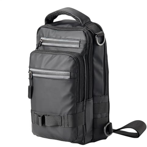 Wasserdichter Fishing Backpack, Lightweight Tackle Bag, PVC Fishing Tackle Bag, Multifunctional Sling Bag, Fishing Gear Backpack for Hunting Hiking Fishing, PVC, 31cmx18cmx9cm, Black, Single