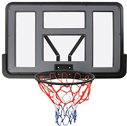 BuufuS Lifetime Performance PET Backboard Rim Combo,Wall Mounted Backboard Rim Combo Kit Hoops with Goals Horn Bracket for Indoor Outdoor Basketball Replacement Parts(Rims Diameter 18inch)