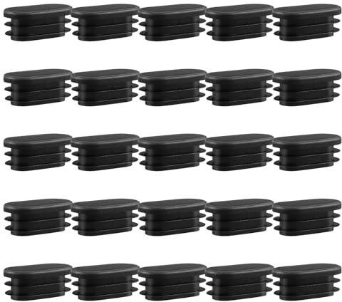 Lot de 25 capuchons de protection ovales pour pieds de chaise de jardin, 20 x 40 mm, en plastique, pour tubes ovales, tables ovales, chaises