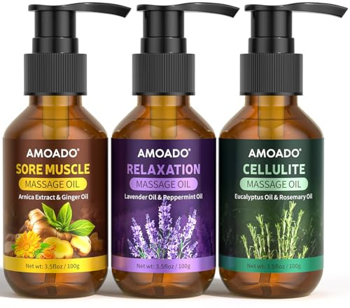 Aceite De Masaje Para Terapia De Masaje, Aceite Para Aliviar Los MúSculos, áRnica, Eucalipto AnticelulíTico, Aceites Esenciales De Lavanda, Alivio Del Dolor E Hidroterapia, RelajacióN Premium, 3x100ml