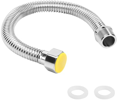 Tuyau blindé 3/4, en acier inoxydable 304, flexible, flexible, flexible, tuyau de raccordement universel pour raccordement à l'eau, chauffage, adoucisseur, 40 cm